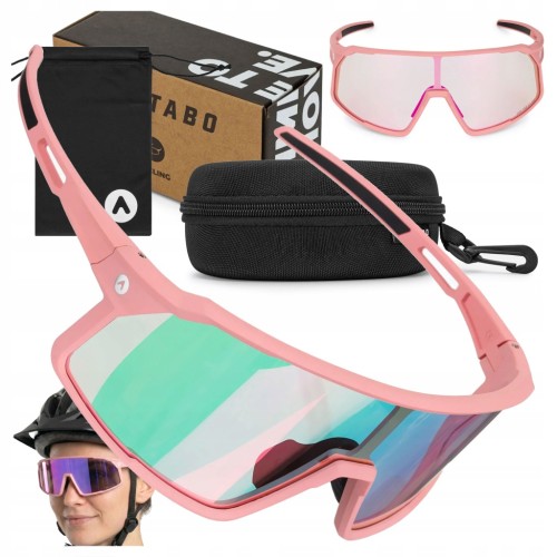 DAMSKIE OKULARY ROWEROWE SPORTOWE ATTABO Stilb Z FOTOCHROMEM ETUI + RAMKA